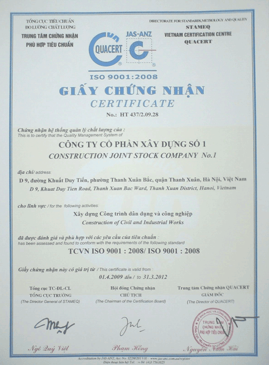Chứng chỉ ISO 22000 -